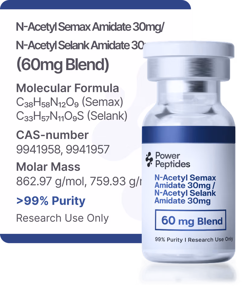 N-Acetyl Semax Amidate 30mg + N-Acetyl Selank Amidate 30mg Blend
